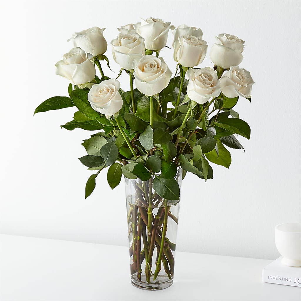 Long Stem White Rose Bouquet – Piedmont Florist, Piedmont MO