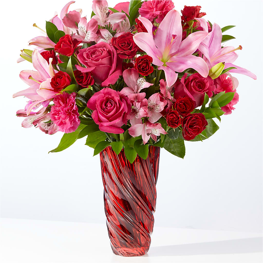 In Love Bouquet with Luxe Swirl Vase – Piedmont Florist, Piedmont MO