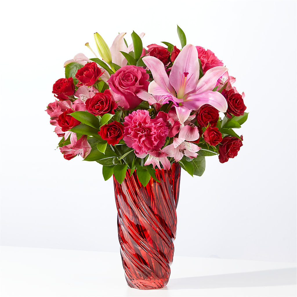 In Love Bouquet with Luxe Swirl Vase – Piedmont Florist, Piedmont MO