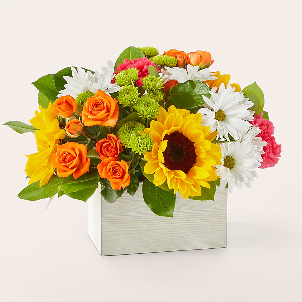 Sun-drenched Blooms Box Bouquet – Piedmont Florist, Piedmont MO