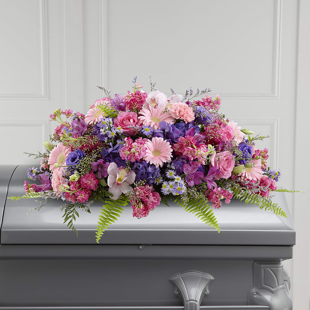 Glorious Garden Casket Spray – Piedmont Florist, Piedmont MO