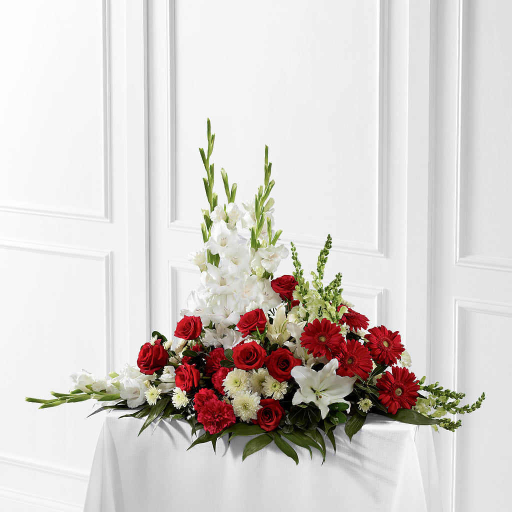 Crimson & White Arrangement – Piedmont Florist, Piedmont MO