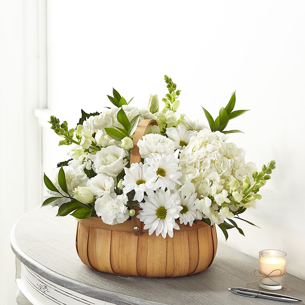 Pure Ivory Basket – Piedmont Florist, Piedmont MO