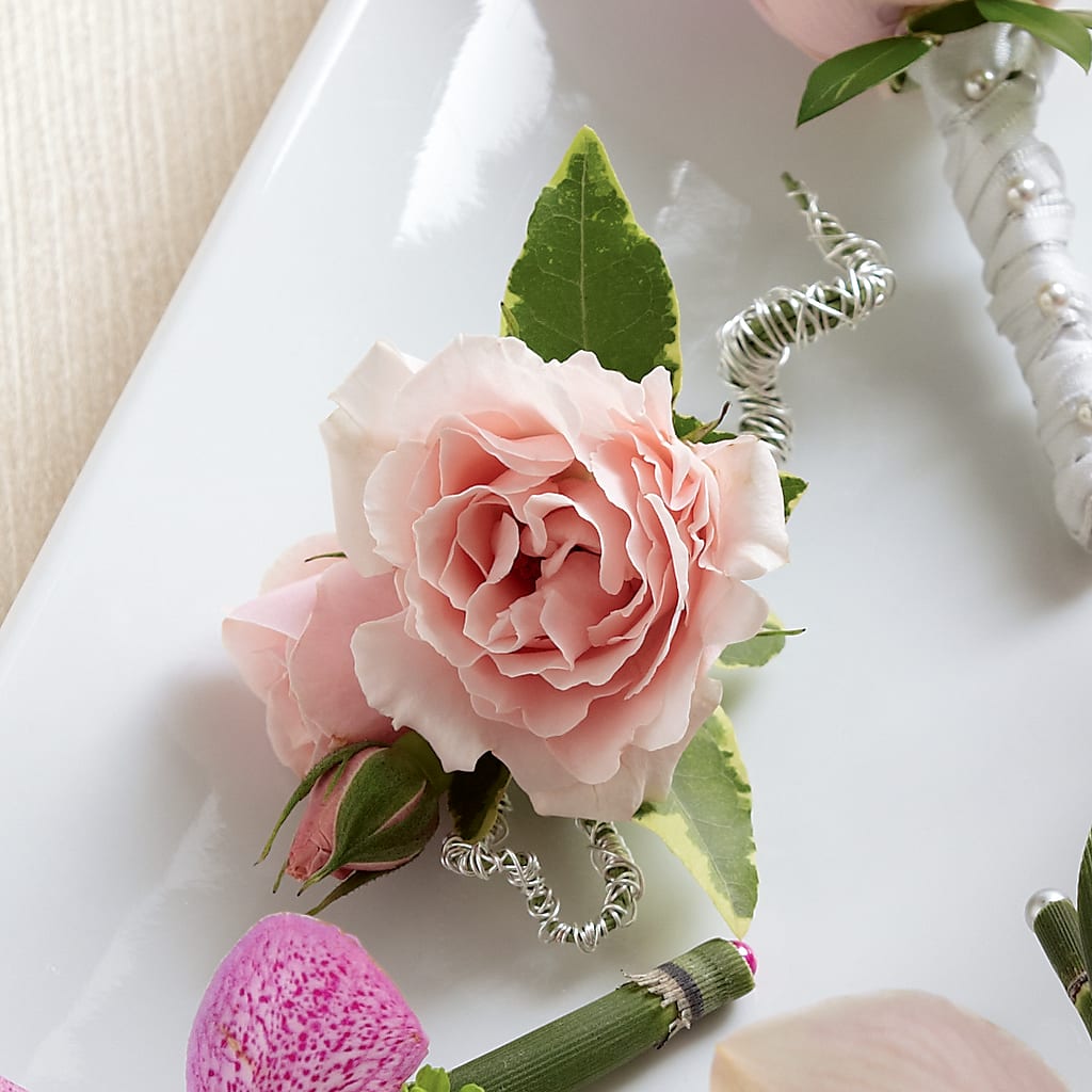 Pink Spray Rose Boutonniere – Piedmont Florist, Piedmont MO