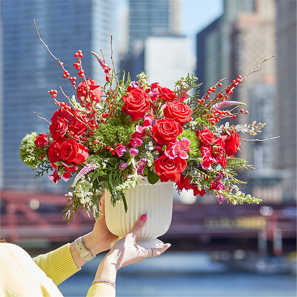 Big Red Bow Bouquet –  Piedmont Florist, Piedmont MO