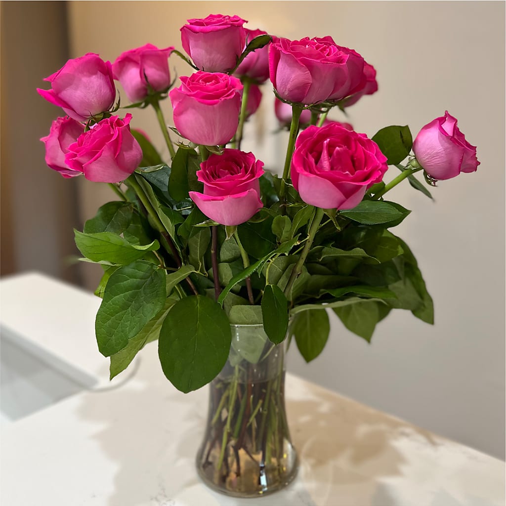 Long Stem Pink Rose Bouquet –  Piedmont Florist, Piedmont MO