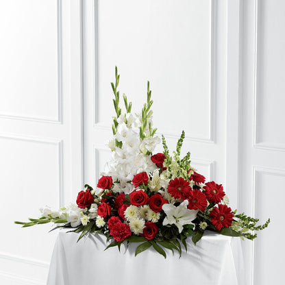 Crimson & White Arrangement –  Piedmont Florist, Piedmont MO