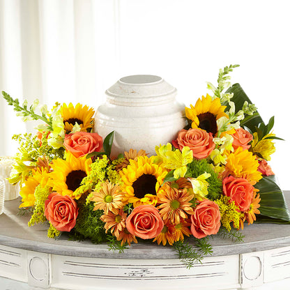 Faithful Sunflower Cremation Adornment –  Piedmont Florist, Piedmont MO