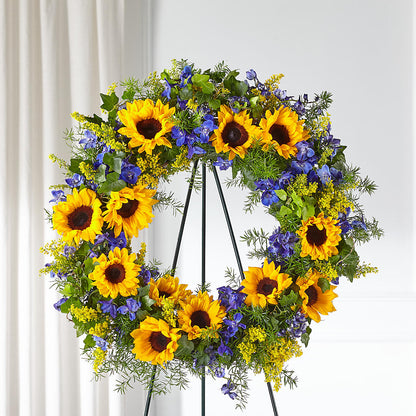 Bright Rays Wreath –  Piedmont Florist, Piedmont MO